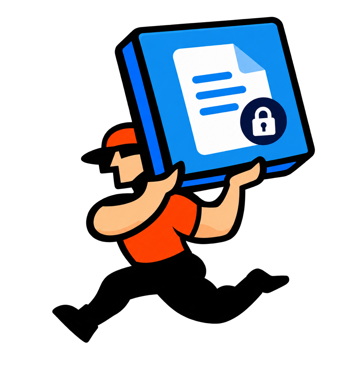 Secourier runner carrying a secure digital document